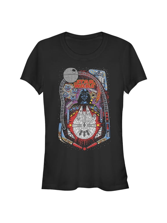 Junior's Star Wars Darth Vader Death Star Pinball Graphic Tee Black 2X Large