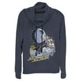 thumbnail image 1 of Junior's Star Wars Darth Vader Starry Sleigh  Cowl Neck Sweatshirt Navy Blue Small, 1 of 4
