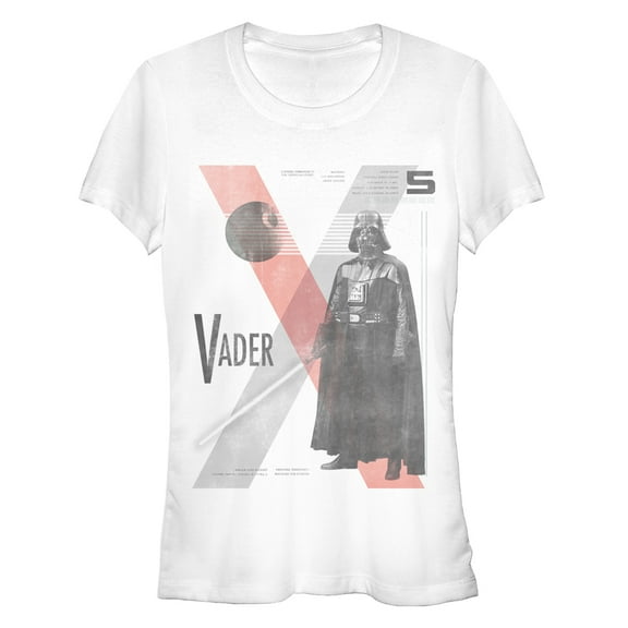 Junior's Star Wars Darth Vader X  Graphic Tee White Small