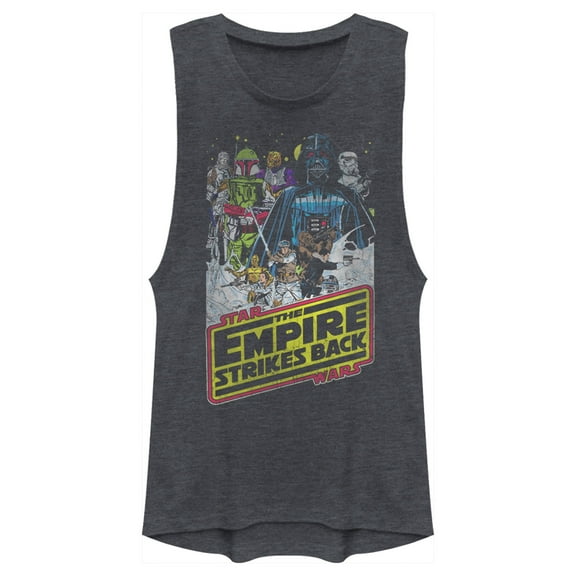 Junior's Star Wars Empire Strikes Back  Festival Muscle Graphic Tee Denim Blue Heather X Small