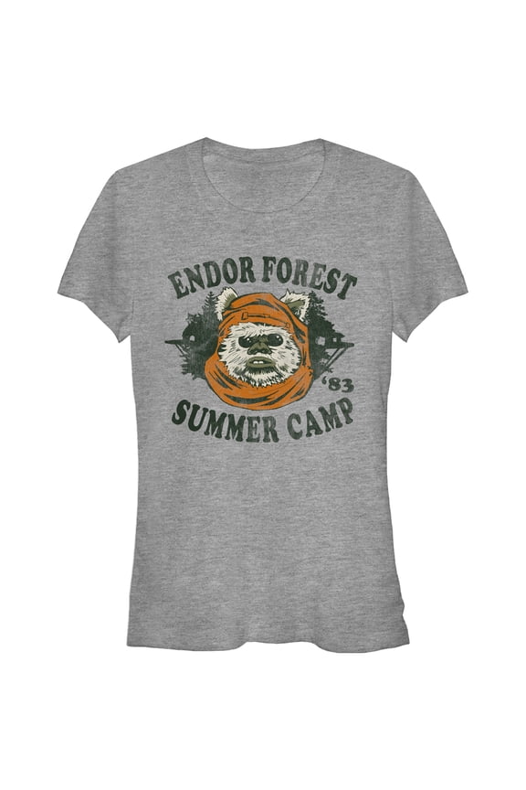 Junior's Star Wars Ewok Summer Camp Graphic Tee Athletic Heather Medium