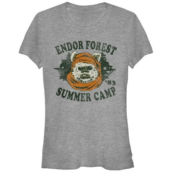 Junior's Star Wars Ewok Summer Camp  Graphic Tee Athletic Heather Small