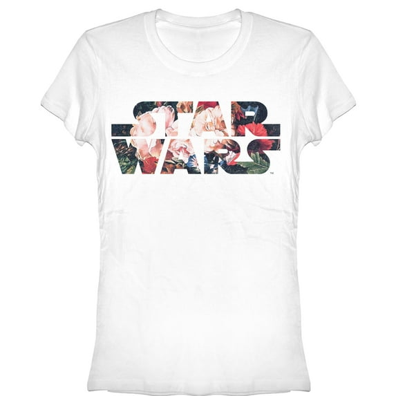 Junior's Star Wars Flower Logo Graphic Tee White 2X Large