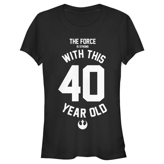 Junior's Star Wars Force Is Strong With This 40 Year Old Rebel Logo Graphic Tee Black Medium