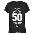 thumbnail image 1 of Junior's Star Wars Force Is Strong With This 50 Year Old Rebel Logo Graphic Tee Black Large, 1 of 2