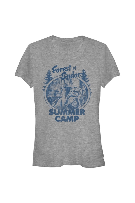 Junior's Star Wars Forest of Endor Summer Camp Graphic Tee Athletic Heather Medium