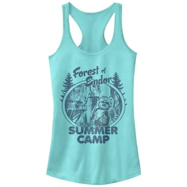 Junior's Star Wars Forest of Endor Summer Camp  Racerback Tank Top Cancun Medium