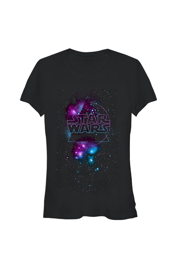 Junior's Star Wars Galactic Logo Graphic Tee Black Large