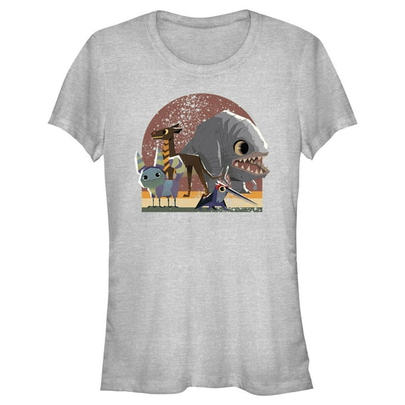 Junior's Star Wars: Galaxy of Creatures Galaxy Friends Graphic Tee Athletic Heather Large