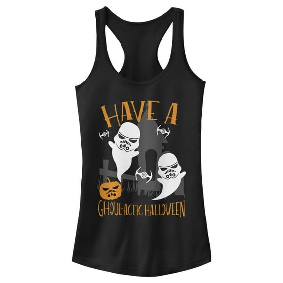Junior's Star Wars Ghoulactic Halloween Stormtrooper Racerback Tank Top Black Small