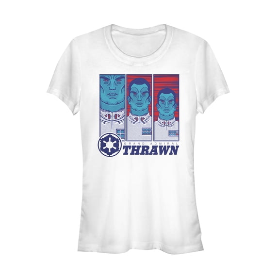 Junior's Star Wars Grand Admiral Thrawn Panel Graphic Tee White Small
