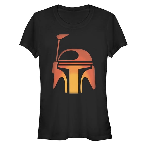 Junior's Star Wars Halloween Boba Fett Pumpkin Graphic Tee Black Small