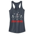 thumbnail image 1 of Junior's Star Wars Halloween Vader Skeletons  Racerback Tank Top Indigo 2X Large, 1 of 4