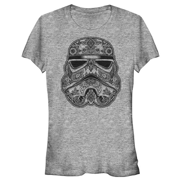 Junior's Star Wars Henna Stormtrooper Graphic Tee Athletic Heather Medium