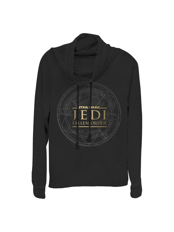 Junior's Star Wars Jedi: Fallen Order Celestial Map Cowl Neck Sweatshirt Black 4X Large