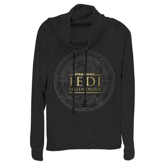 Junior's Star Wars Jedi: Fallen Order Celestial Map  Cowl Neck Sweatshirt Black Small