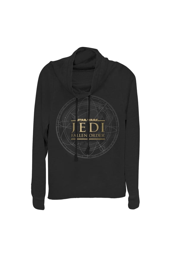 Junior's Star Wars Jedi: Fallen Order Celestial Map  Cowl Neck Sweatshirt Black Small