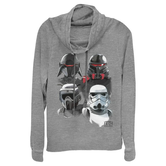 Junior's Star Wars Jedi: Fallen Order Darth Vader's Inquisitor Squad  Cowl Neck Sweatshirt Gray Heather 3X Large