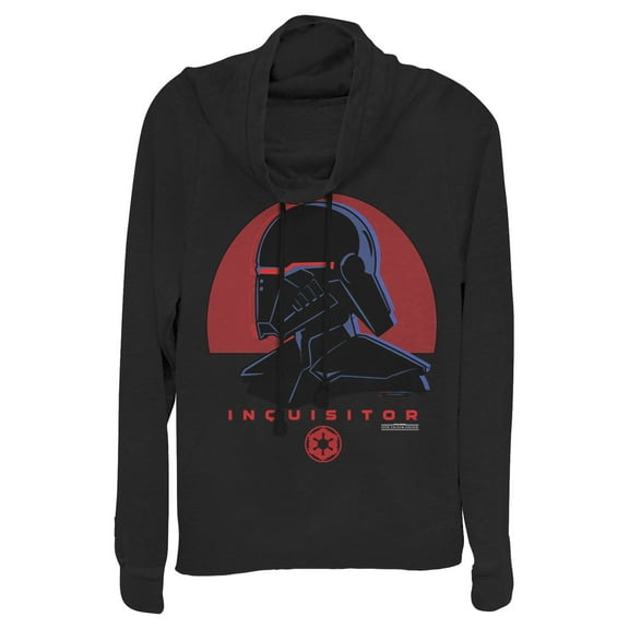 Junior's Star Wars Jedi: Fallen Order Inquisitor Profile  Cowl Neck Sweatshirt Black Small