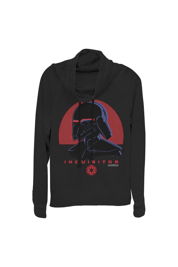 Junior's Star Wars Jedi: Fallen Order Inquisitor Profile  Cowl Neck Sweatshirt Black Small