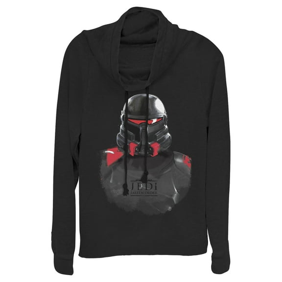 Junior's Star Wars Jedi: Fallen Order Purge Trooper Watercolor  Cowl Neck Sweatshirt Black 2X Large