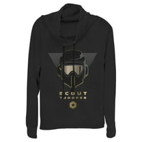 Junior's Star Wars Jedi: Fallen Order Scout Trooper Helmet  Cowl Neck Sweatshirt Black 2X Large