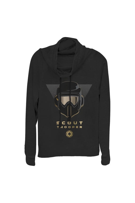 Junior's Star Wars Jedi: Fallen Order Scout Trooper Helmet  Cowl Neck Sweatshirt Black 2X Large