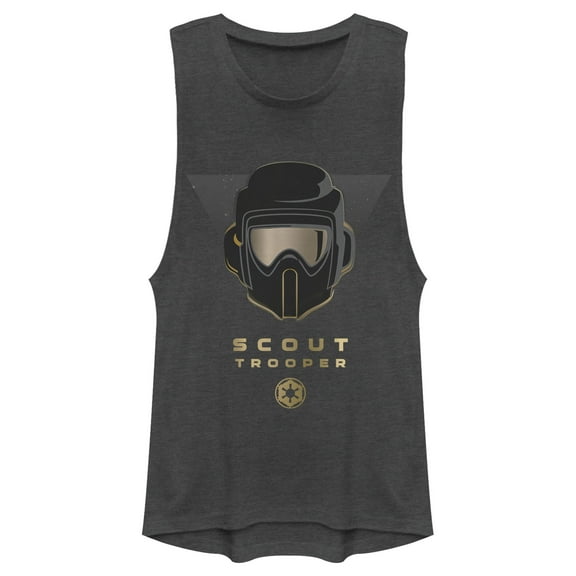 Junior's Star Wars Jedi: Fallen Order Scout Trooper Helmet  Festival Muscle Graphic Tee Charcoal X Small
