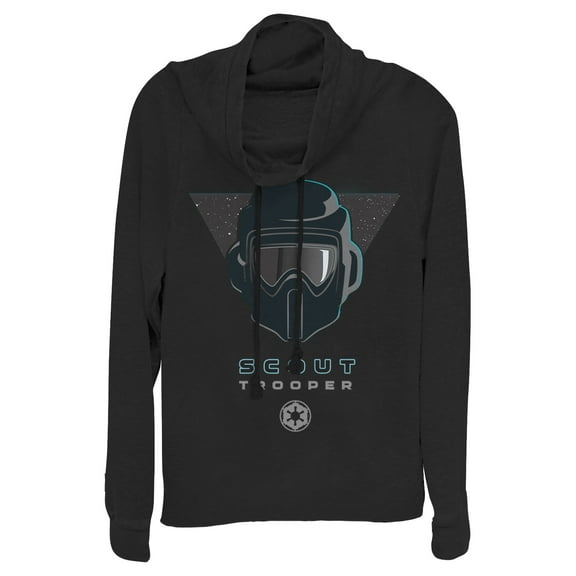 Junior's Star Wars Jedi: Fallen Order Scout Trooper Symbol  Cowl Neck Sweatshirt Black 2X Large