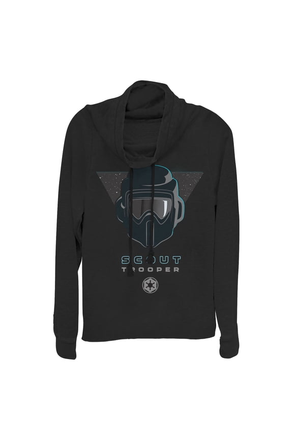 Junior's Star Wars Jedi: Fallen Order Scout Trooper Symbol  Cowl Neck Sweatshirt Black 4X Large