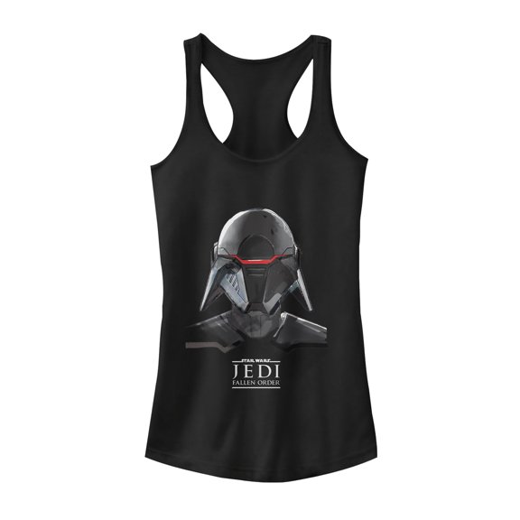 Junior's Star Wars Jedi: Fallen Order Second Sister Mask  Racerback Tank Top Black 2X Large