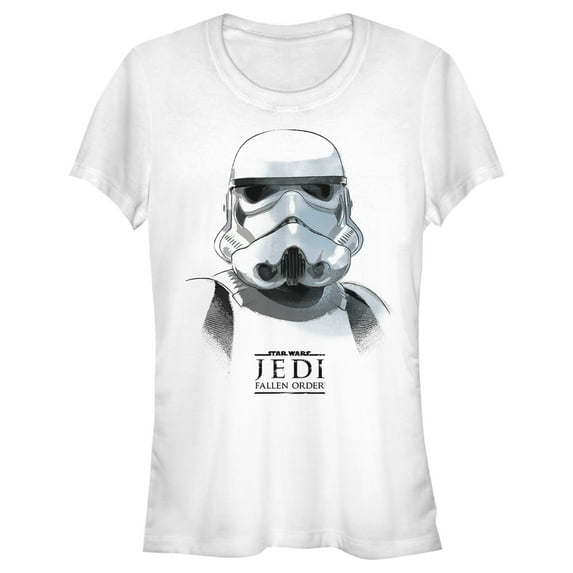 Junior's Star Wars Jedi: Fallen Order Stormtrooper Portrait Graphic Tee White Medium
