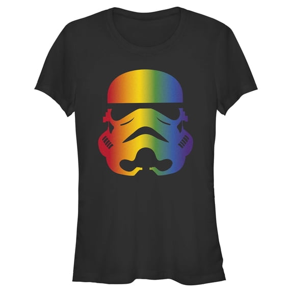 Junior's Star Wars Large Rainbow Pride Stormtrooper Graphic Tee Black 2X Large