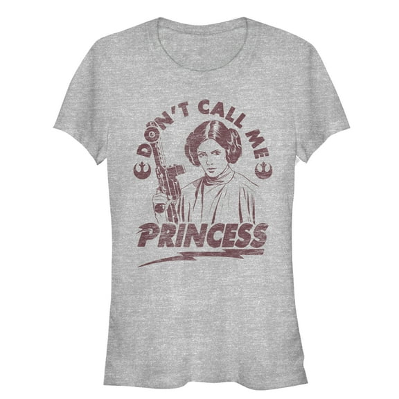 Junior's Star Wars Leia Don't Call Me Princess  Graphic Tee Athletic Heather Small