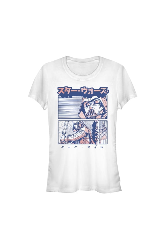Junior's Star Wars Manga Darth Vader Scene Graphic Tee White Small