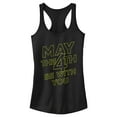 thumbnail image 1 of Junior's Star Wars May the 4th Be With You Stars  Racerback Tank Top Black X Large, 1 of 5