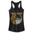 thumbnail image 1 of Junior's Star Wars Metal Head Rock Droids Racerback Tank Top Black Small, 1 of 4