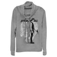 thumbnail image 1 of Junior's Star Wars Millennium Falcon Han Solo Cowl Neck Sweatshirt Gray Heather 2X Large, 1 of 3