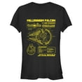 thumbnail image 1 of Junior's Star Wars Millennium Falcon Schematics  Graphic Tee Black Large, 1 of 2