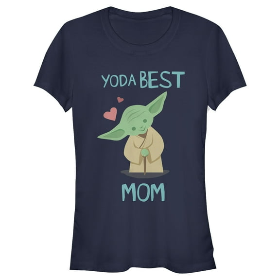 Junior's Star Wars Mother's Day Best Mom Yoda  Graphic Tee Navy Blue 2X Large