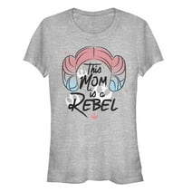 Junior's Star Wars Mother's Day Leia Rebel Mom  Graphic Tee Athletic Heather Large