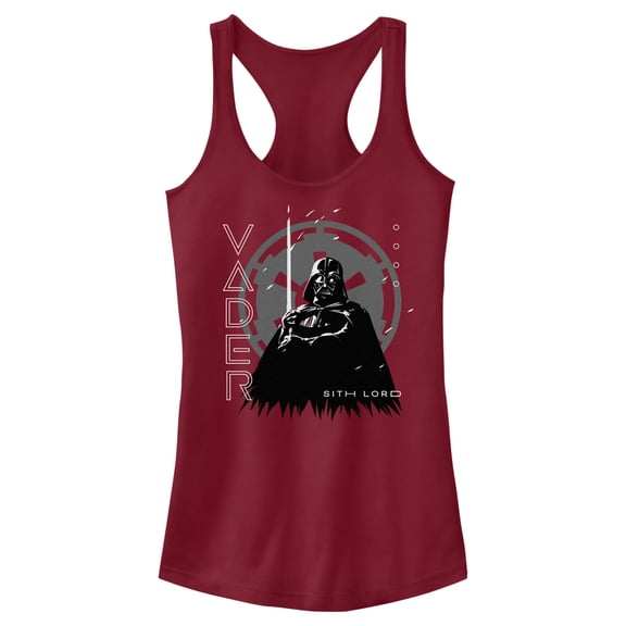 Junior's Star Wars: Obi-Wan Kenobi Darth Vader Sith Lord Racerback Tank Top Scarlet X Small