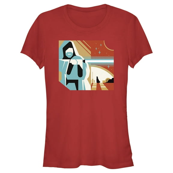 Junior's Star Wars: Obi-Wan Kenobi Geometric Obi-Wan  Graphic Tee Red X Large