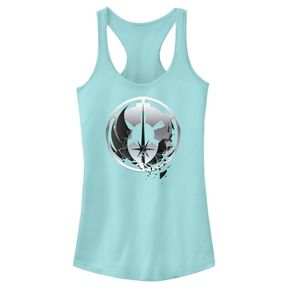Junior's Star Wars: Obi-Wan Kenobi Jedi and Empire Logo Racerback Tank Top Cancun 2X Large
