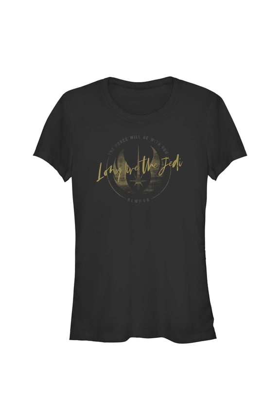 Junior's Star Wars: Obi-Wan Kenobi Long Live the Jedi Vintage Crest Graphic Tee Black Medium
