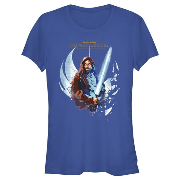 Junior's Star Wars: Obi-Wan Kenobi Shattered Jedi Knight Kenobi  Graphic Tee Royal Blue Large