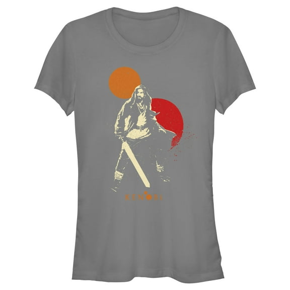Junior's Star Wars: Obi-Wan Kenobi Two Suns and Kenobi Outline  Graphic Tee Charcoal 2X Large