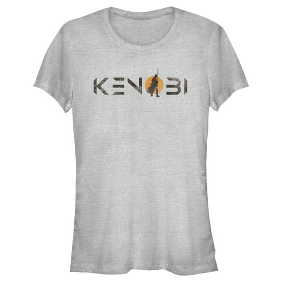 Junior's Star Wars: Obi-Wan Kenobi Vintage Silhouette Kenobi Sunset Graphic Tee Athletic Heather X Large