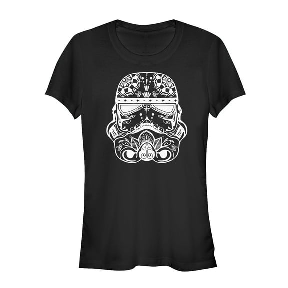 Junior's Star Wars Ornate Stormtrooper  Graphic Tee Black Small