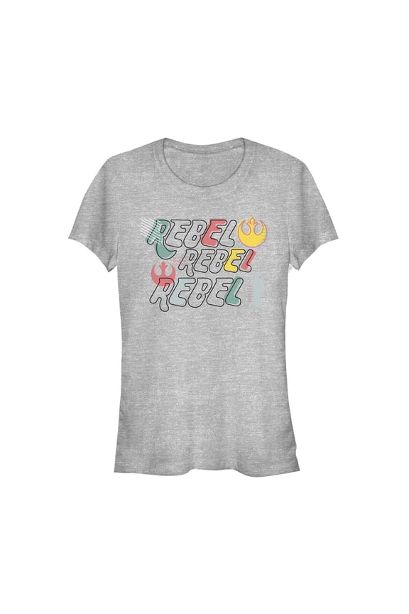 Junior's Star Wars Pop '80s Rebel Graphic Tee Athletic Heather Large